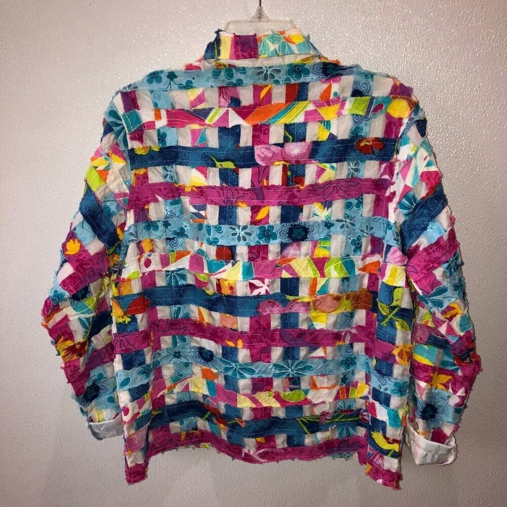 New Direction Size Large Floral Patchwork Colorfu… - image 5